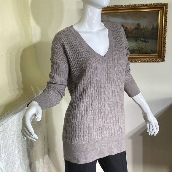 NWOT Cynthia Rowley 100% Merino Wool Cable Knit Sweater - Picture 2 of 14
